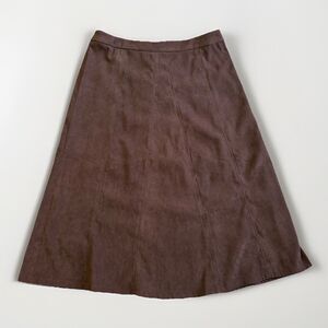 Christopher & Banks Brown Midi Skirt Women's Size 12 Modest Church Neutral NEW